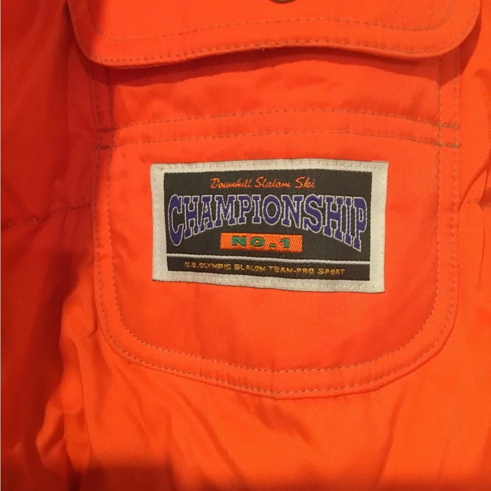 GAP Brand Bright Orange Ski Jacket with Patch Logo